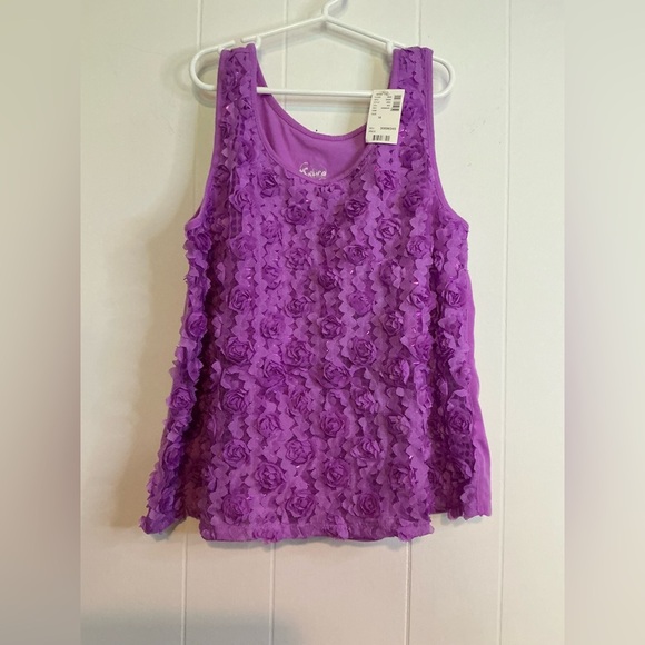 Justice Purple Ruffled Sleeveless Tank Top - Picture 1 of 4